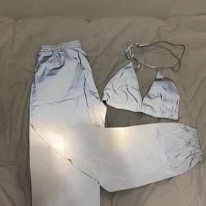 Fashion Nova Reflective Matching Pant Set